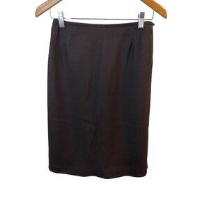 Dana Buchman Brown Wool Straight Lined Pencil Skirt Sz 8